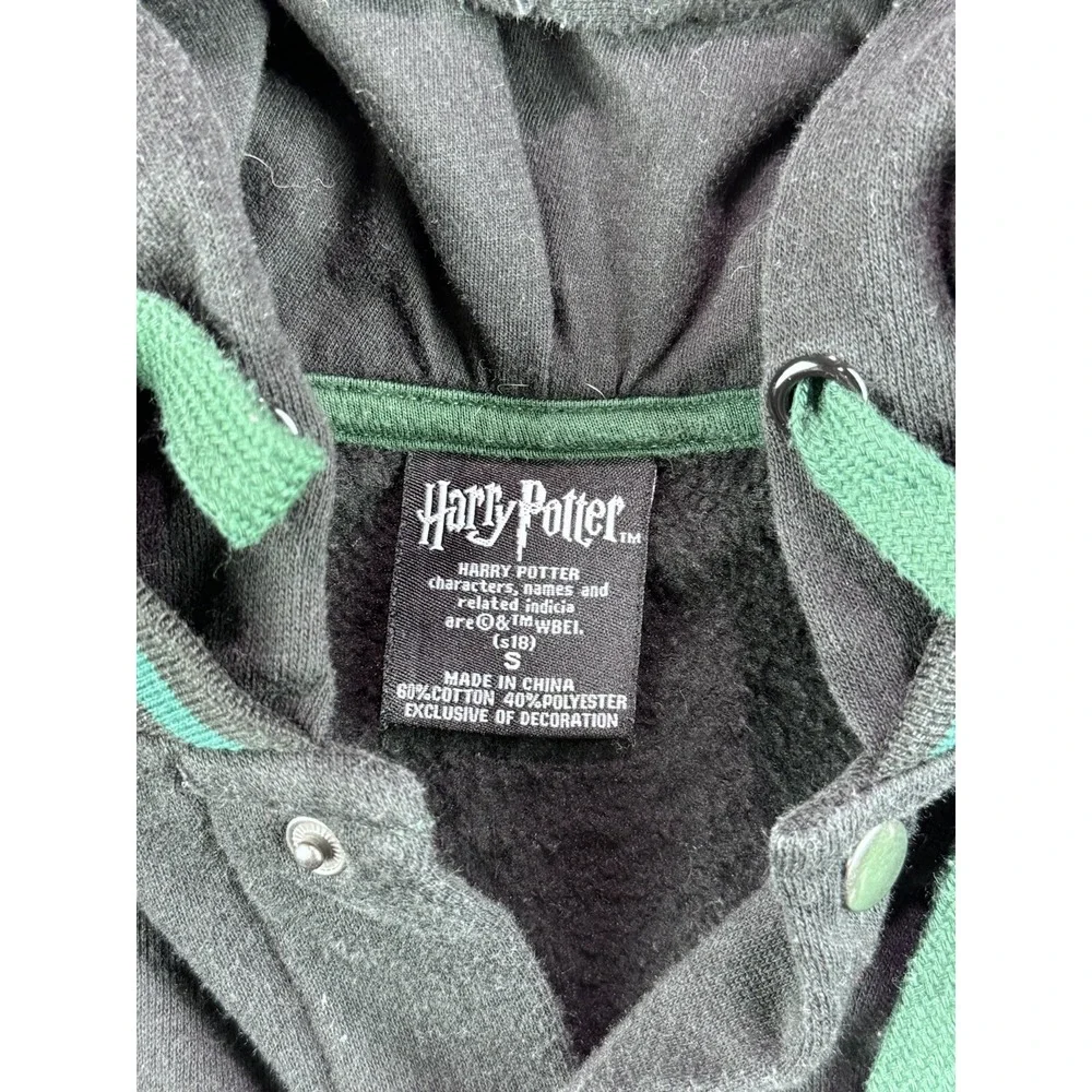 Harry Potter‎ Slytherin Hoodie Varsity Letterman Jacket Green Black Size Small